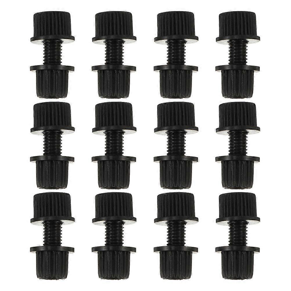 License Plate Screws Black Motorcycle Nylon Fasteners for 12Pcs Secure Mounting