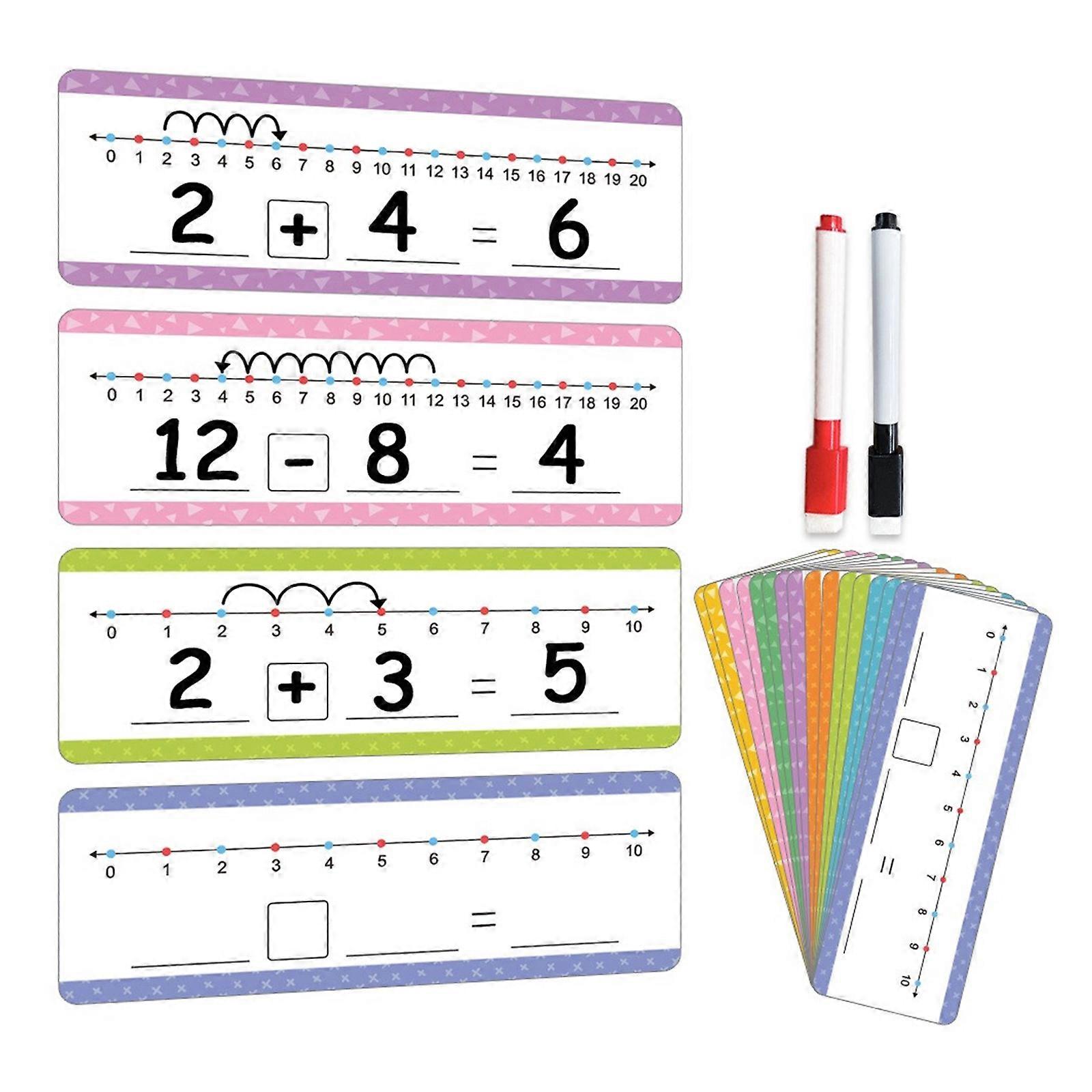 Erasable Addition Subtraction Operations Practice Cards Interactive Mathematics Teaching Card Kids Early Learning Cards Multicolor