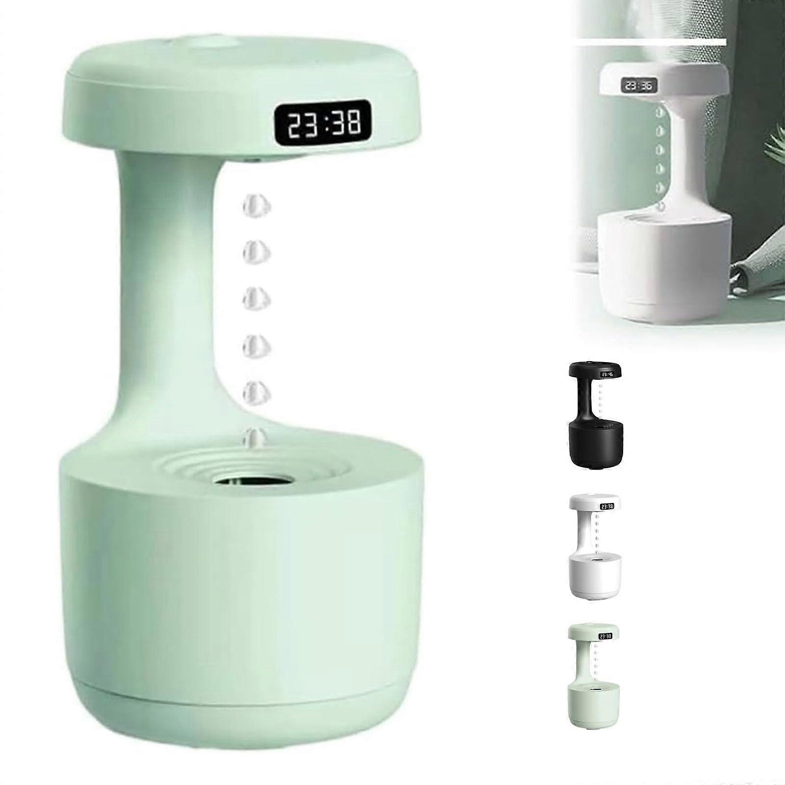 Anti Gravity Waterfall Humidifier with LED Light, Silent Ultrasonic Desktop Air Humidifier for Bedroom