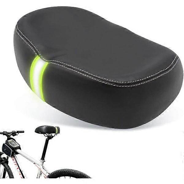 Comfortable wide bicycle saddle without nose with memory foam padding cuz
