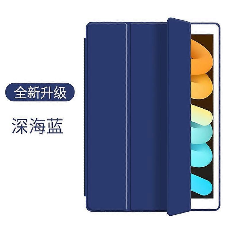 Case For Ipad 7/8/9 10.2 Inch Honeycomb Tri-fold Deep Sea Blue Silicone Soft No4996
