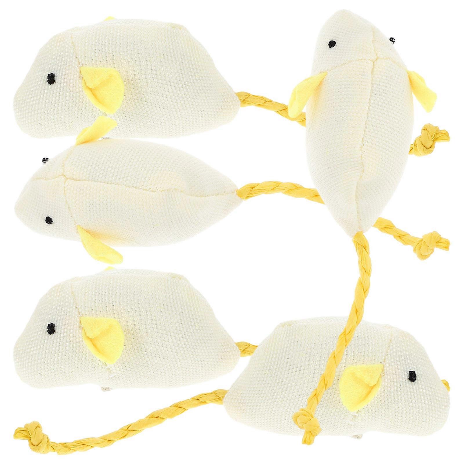 Plush Mouse Cat Toy Chewing Toy for Pet Playing 5Pcs Set