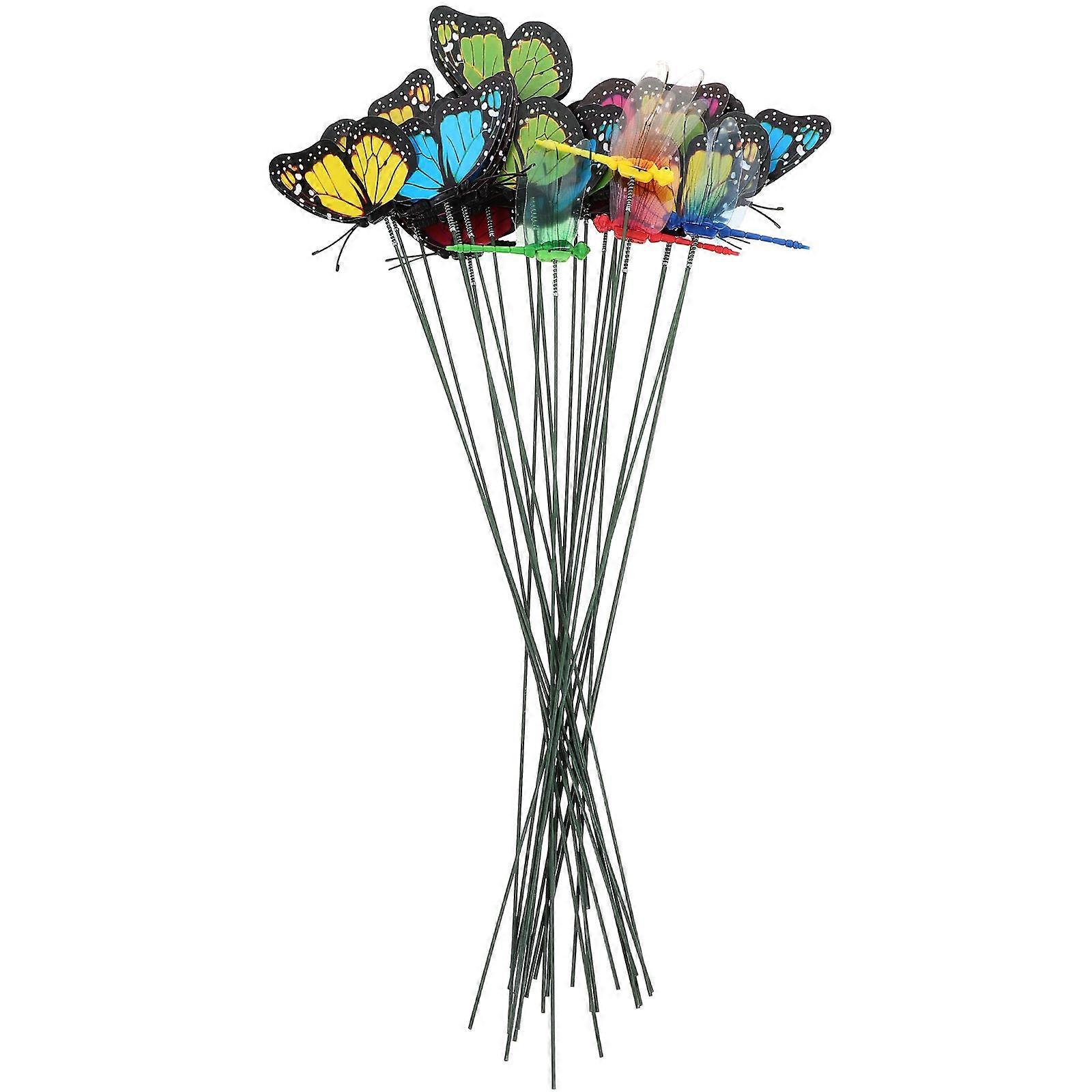 Assorted Color Butterfly Stakes for Garden Decorations 24Pcs Pack