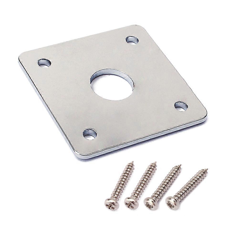 Fyrkantig gitarrjackplatta bas metalljackplatta utgång ingångsjack 1 set