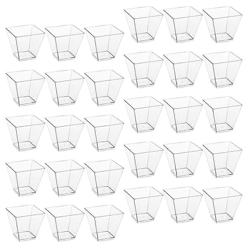 100Pcs Trapezoid Dessert Cups Transparent Dessert Cups Portable Appetizer Cups