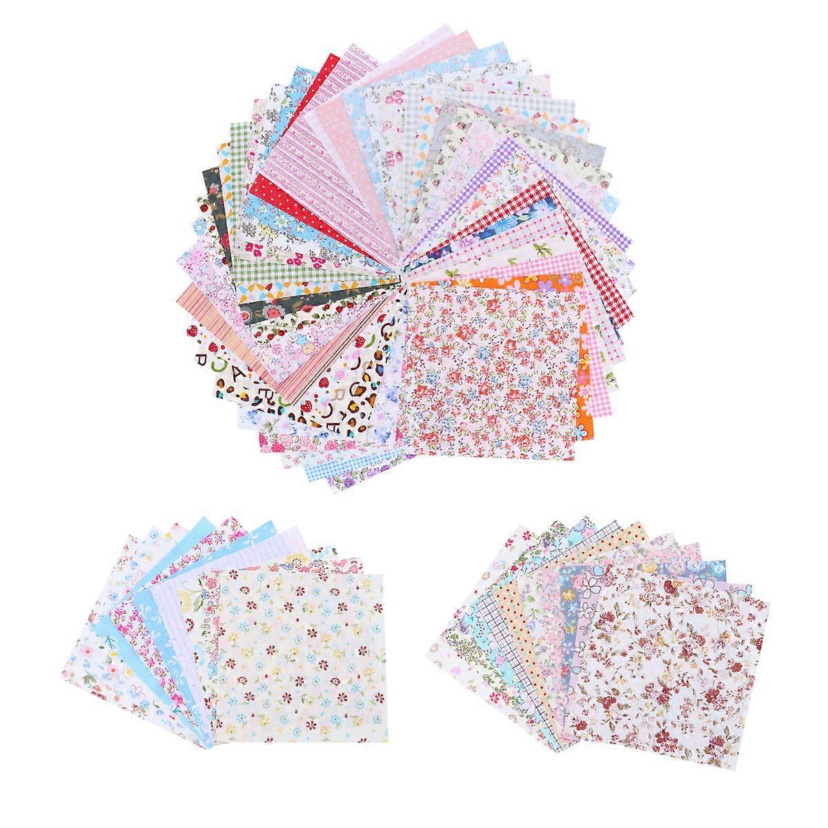 DIY Patchwork Cotton Fabric Materials for Craft Sewing 50Pcs Set