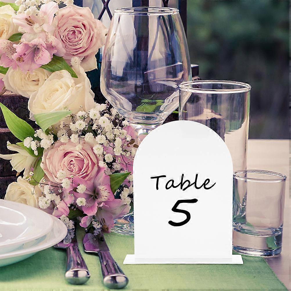 Acrylic Table Number Signs for Wedding Reception 8Sets White