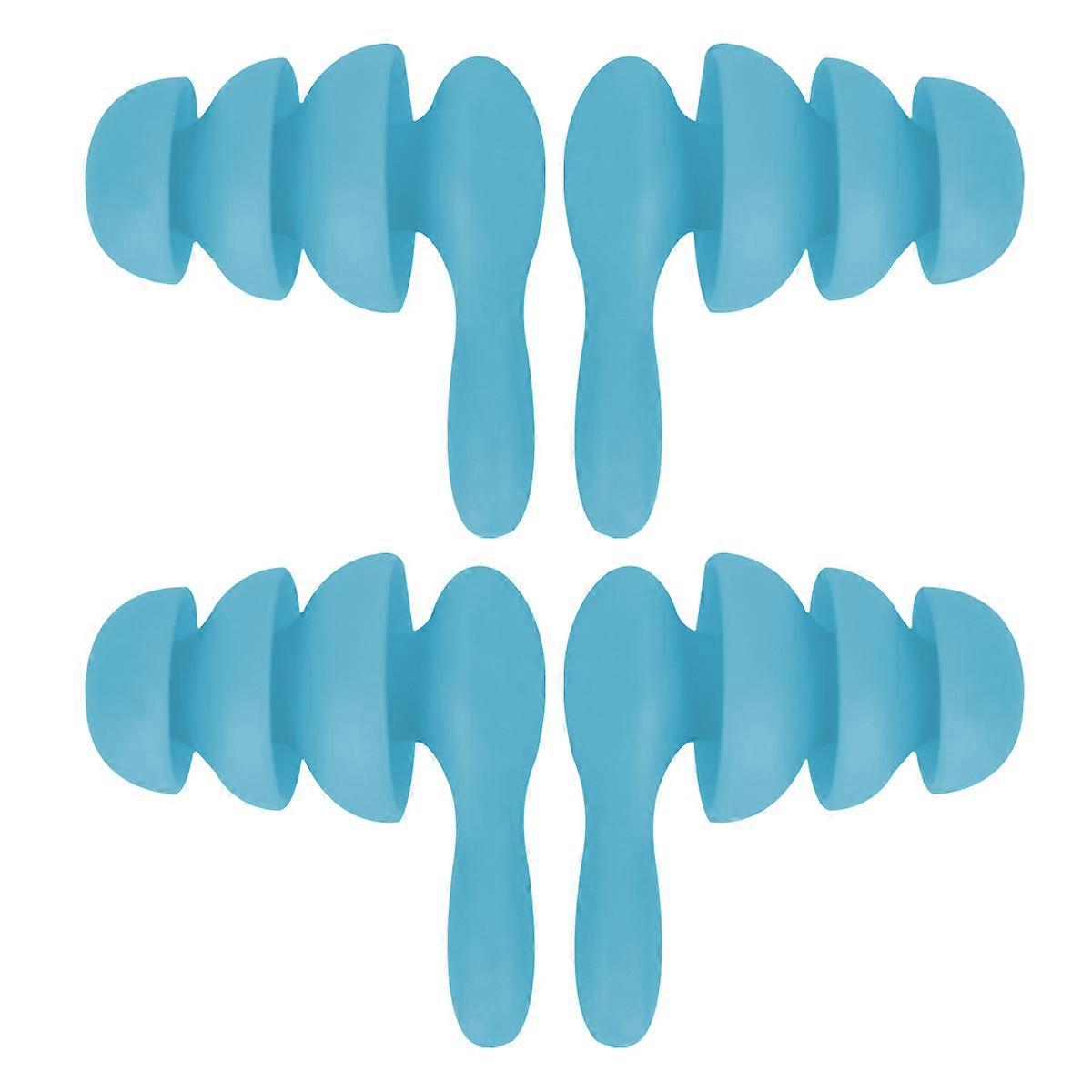 Soundproof Earplugs Creative Hearing Protector for Ear 4Pairs Waterproof Earbuds Blue