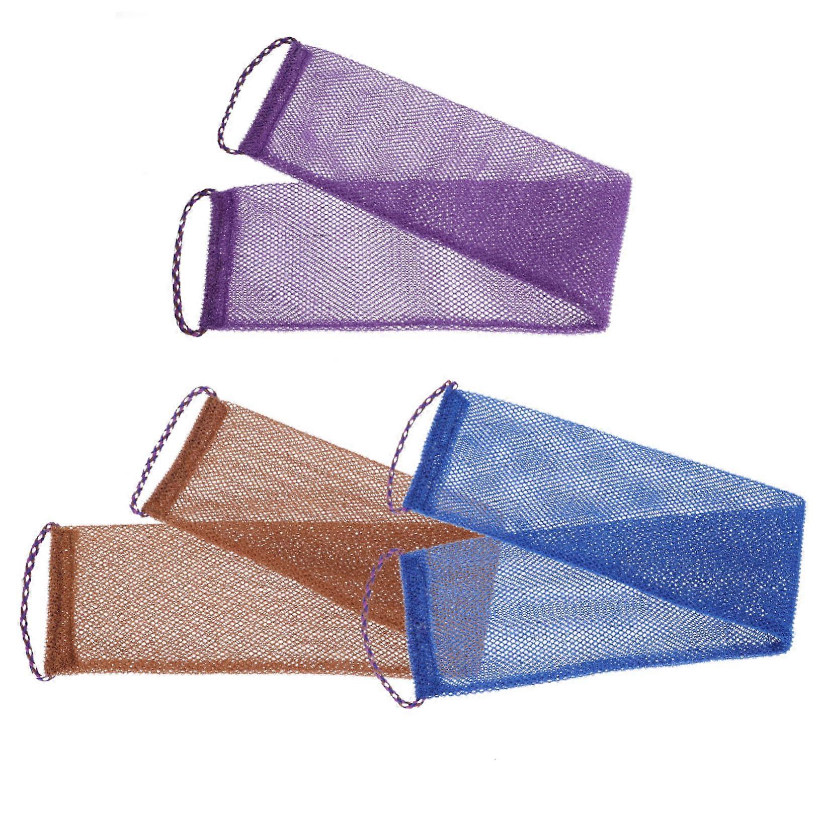 Exfoliating Bath Towel Set 3pcs Deep Skin Scrubber Large Back Coverage Quick Dry for All Skin Types