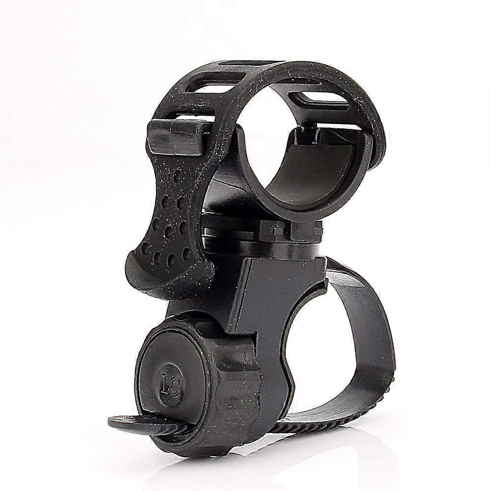 Bicycle Flashlight Mount 360° Rotation Universal Handlebar Light Holder Scratch Grip Black