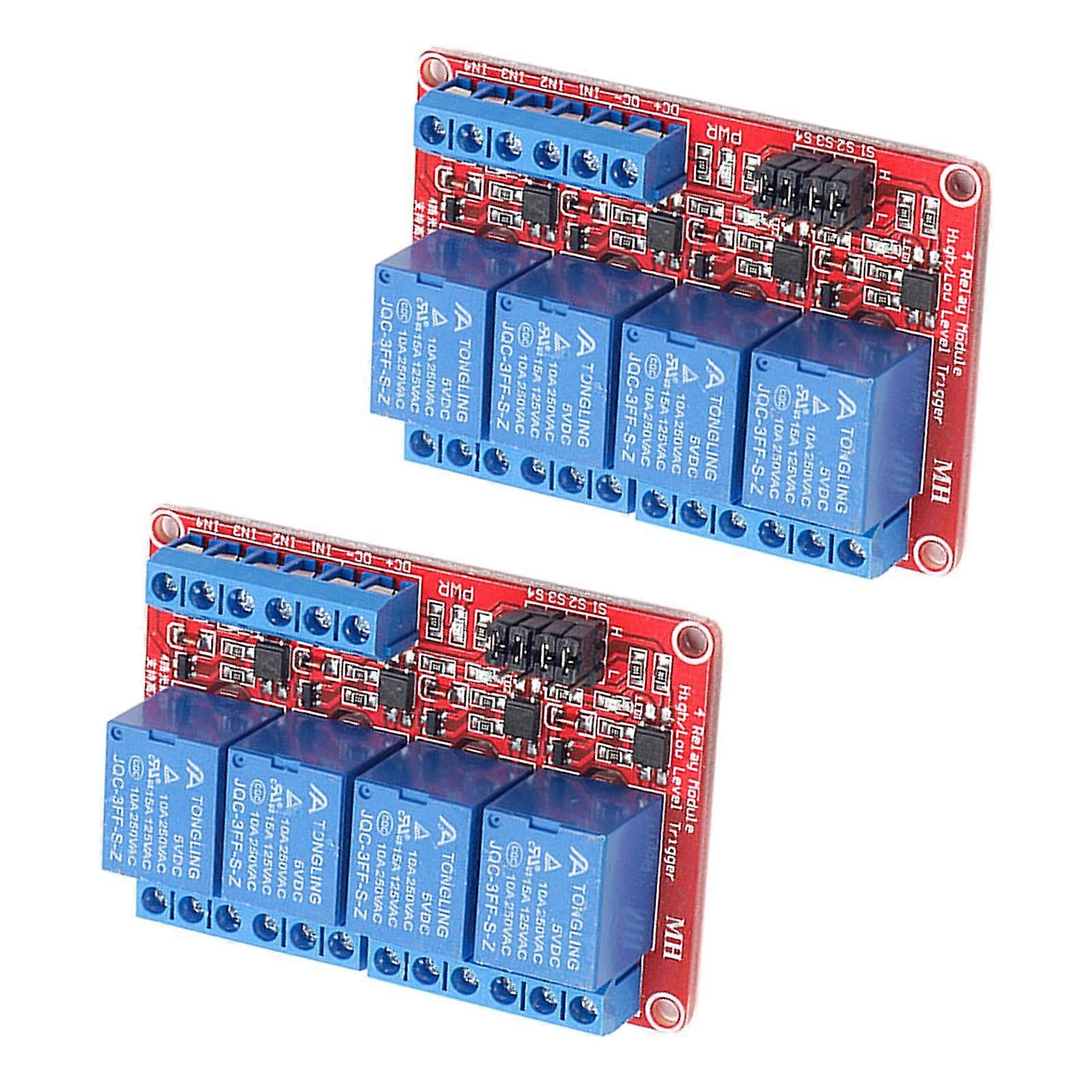 4 Channel 12V 10A Optocoupler Relay Module Board  Low Level Trigger for Arduino Raspberry Pi 2PCS