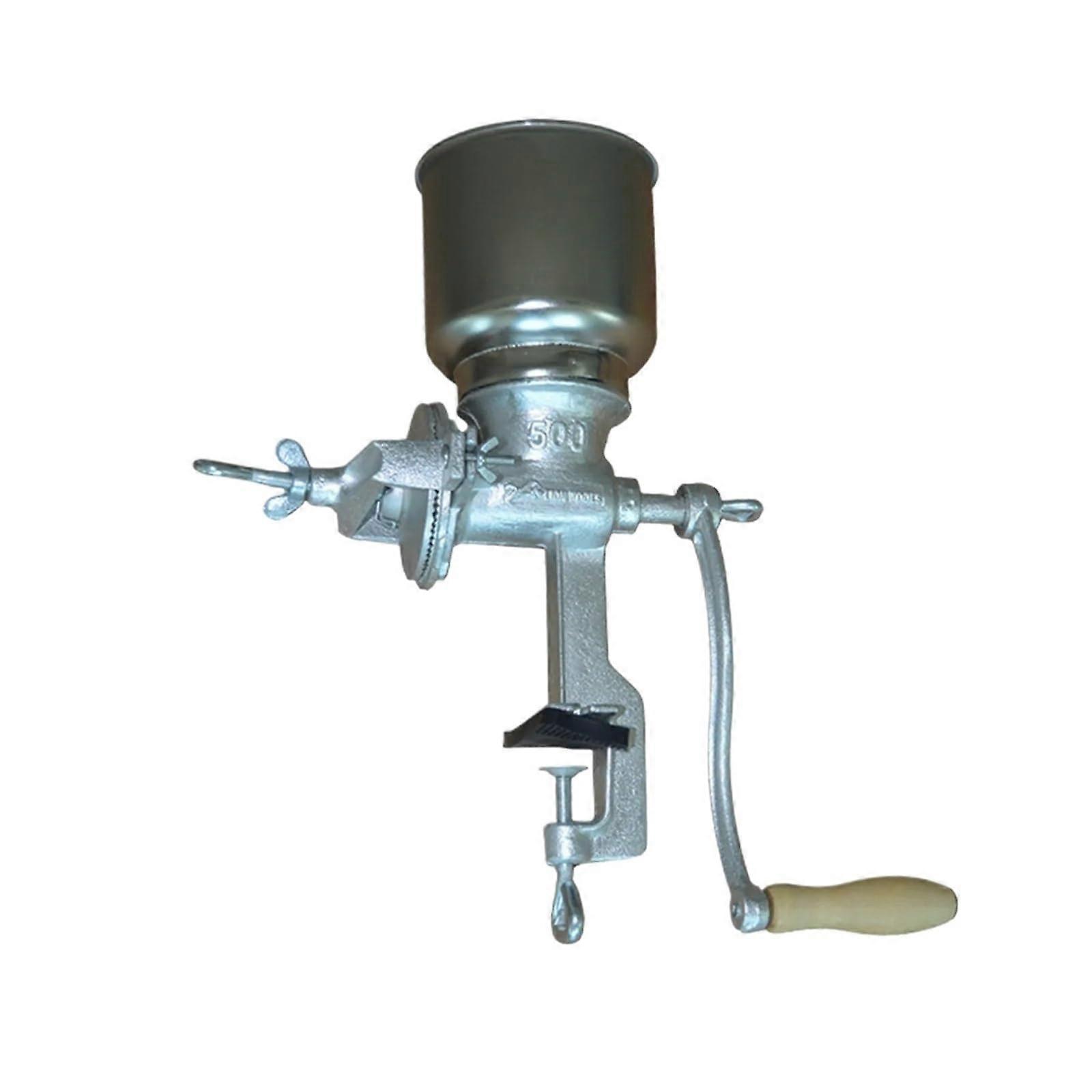 Manual Grain Mill Hand Crank Cast Iron Grinder for Wheat Corn Rice Oats Nuts Adjustable
