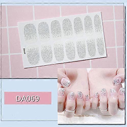 White Black Gradient Marble Nail Art Decals, Waterproof Full Cover Nail Wraps, 14 Tips