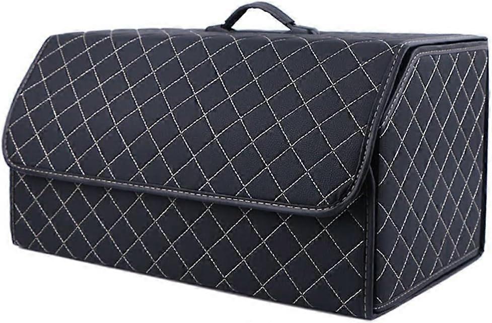 Leather Car Boot Organizer Waterproof Foldable Extra Large for Nissan LEAF PickUp Acenta BlackBeige