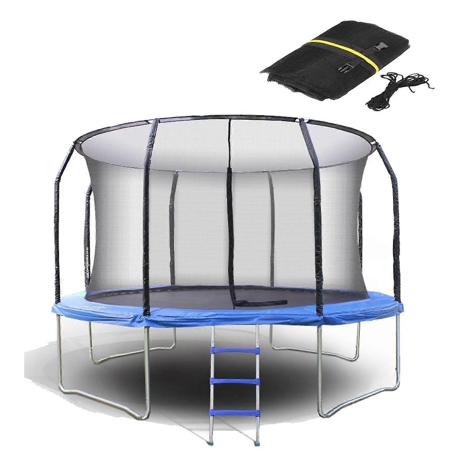 8ft Trampoline Safety Net with 6 Poles, Impact Resistant Windproof Breathable Replacement Mesh