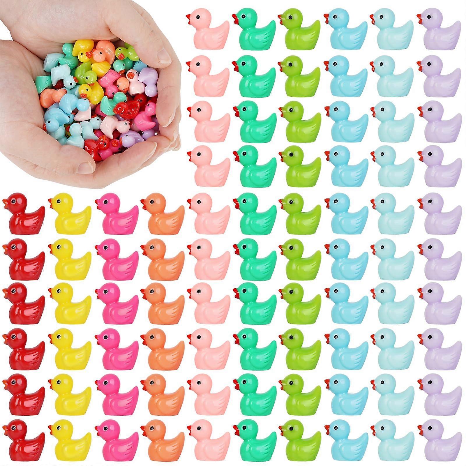 Mini Ducks Bulk 200 Pack Mixed Color Small Plastic Ducks for Crafts and Decorations