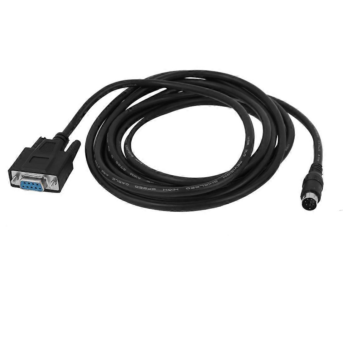RS232 PLC Programming Cable 8Pin Mini DIN Male to Female DB9, Stable Data Transmission, 10ft