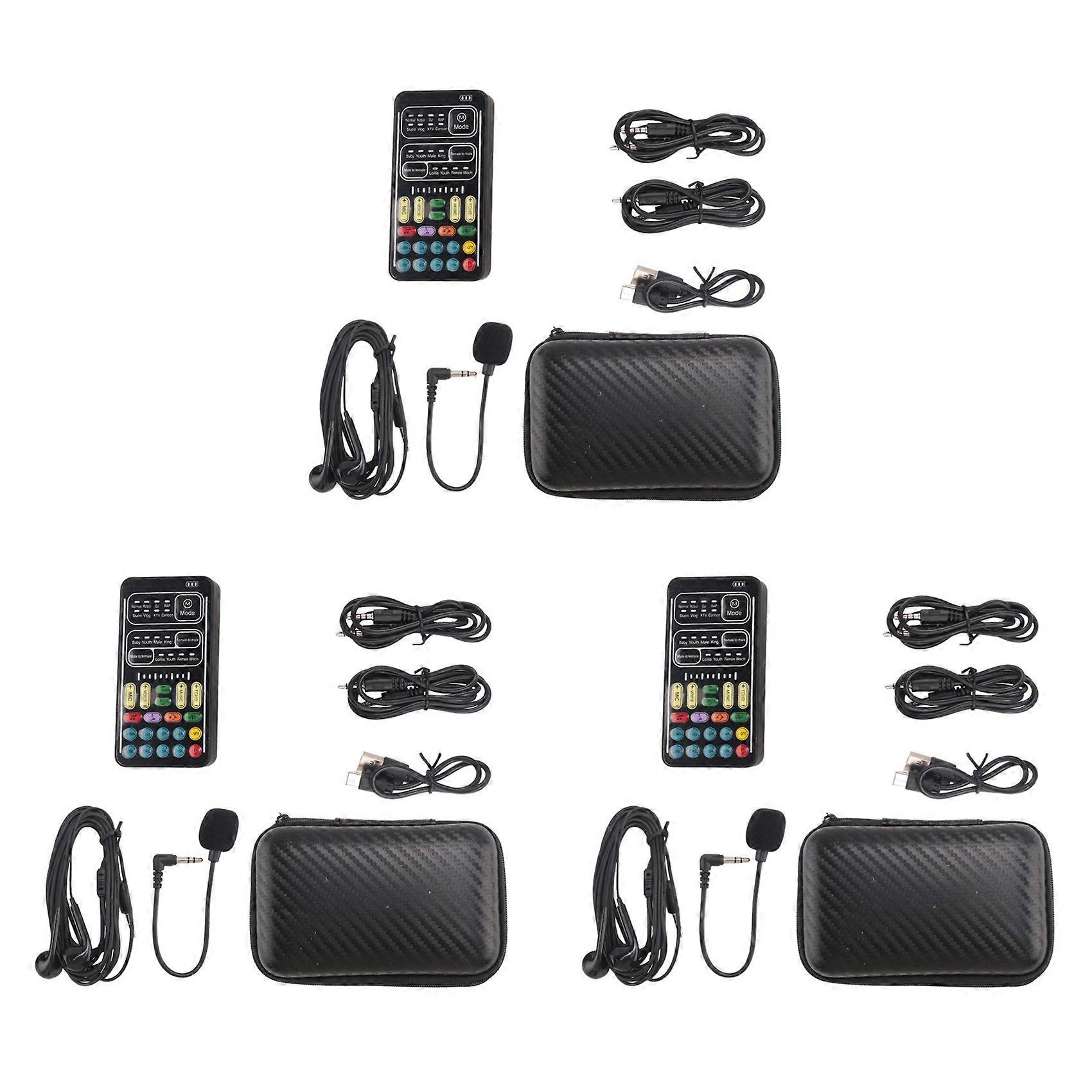 3X Stemvervormer Handmicrofoon Stemvervormer met Geluid Multifunctionele Effecten Machine voor Telefoon/Xbox/Switch (I9)