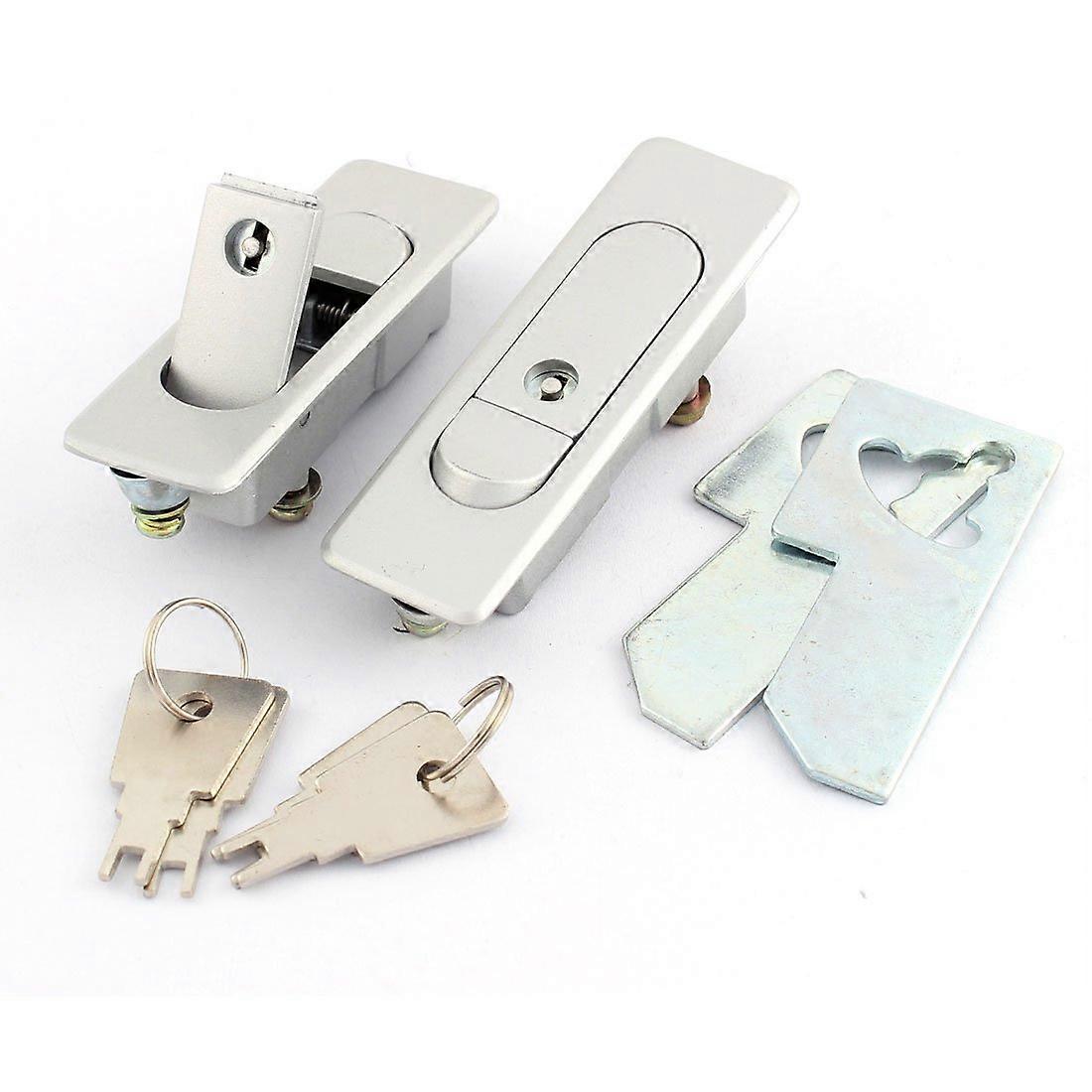 Silver Tone Cabinet Cam Lock with KeyControlled PopUp Push Button Security, 2 Pack