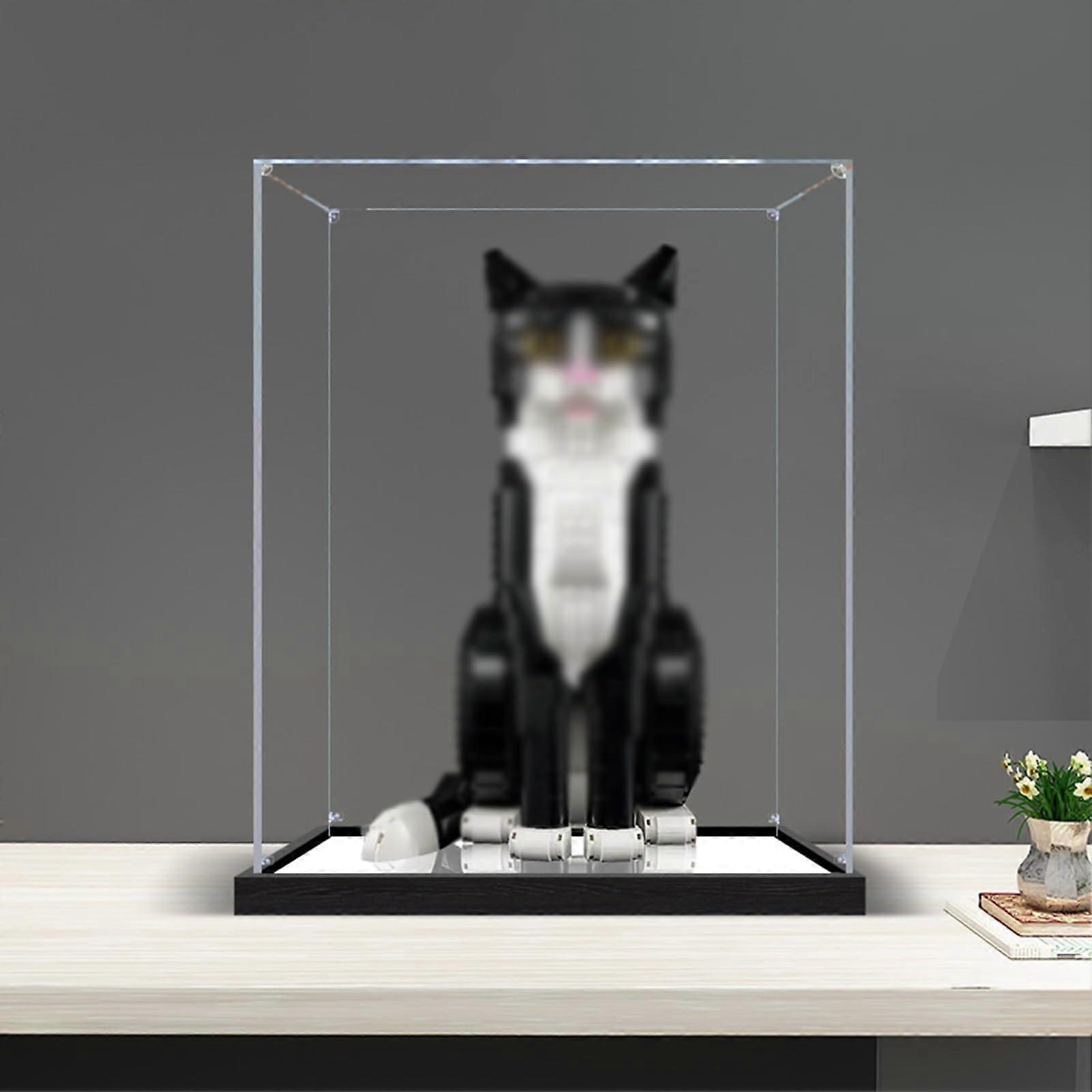 Clear Acrylic Display Case with Black Base, Dustproof Fullview Storage for Action Figures Models