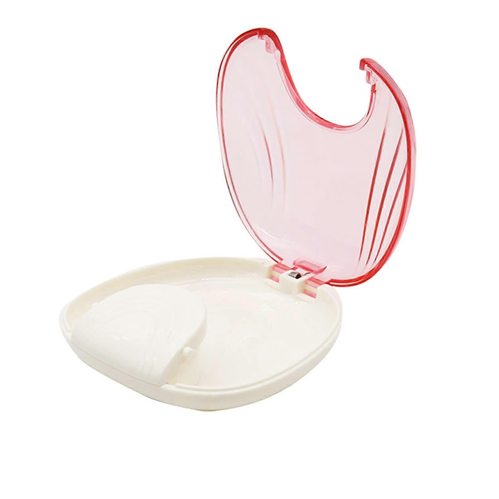 Retainer Case with OneHanded Quick Access, Secure Snap Closure, Pink Denture Storage Box