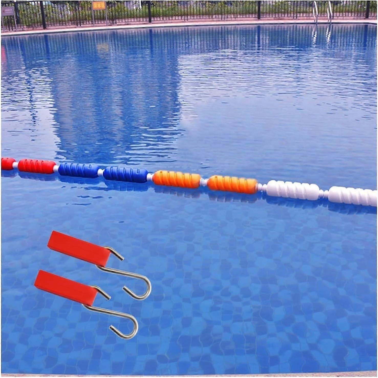 36ft Floating Pool Lane Divider Rope with Bright Visibility Design and Quick Hook Installation