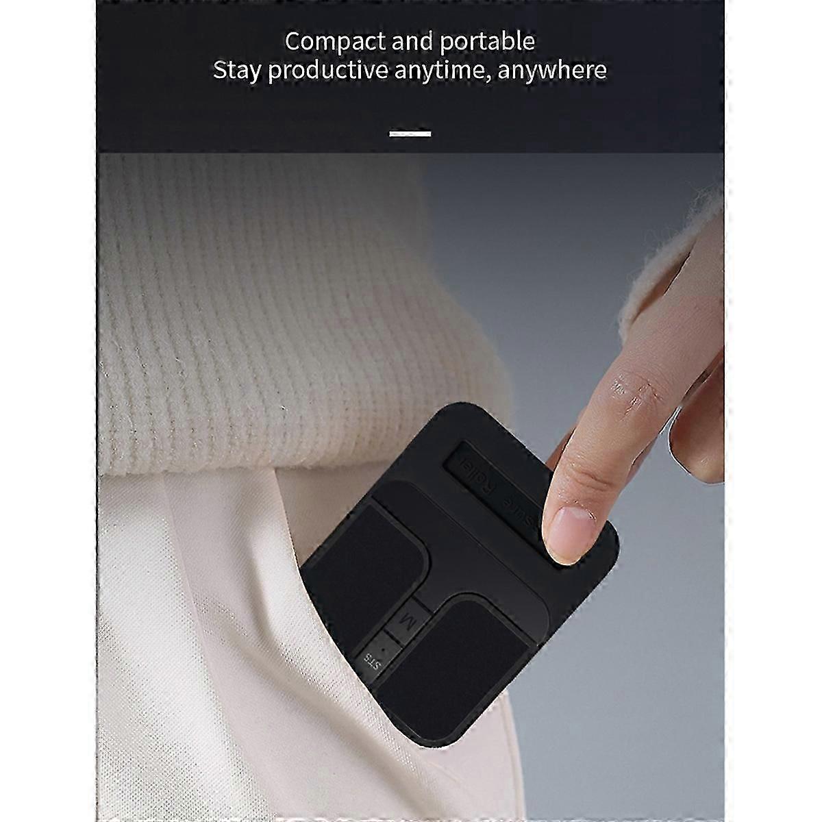 Mini Square Mouse Wireless Computer Mouse 3 Mode BT/2.4G/USB Mini Capacitive Mouse for PC Laptop Notebook Desktop Silver