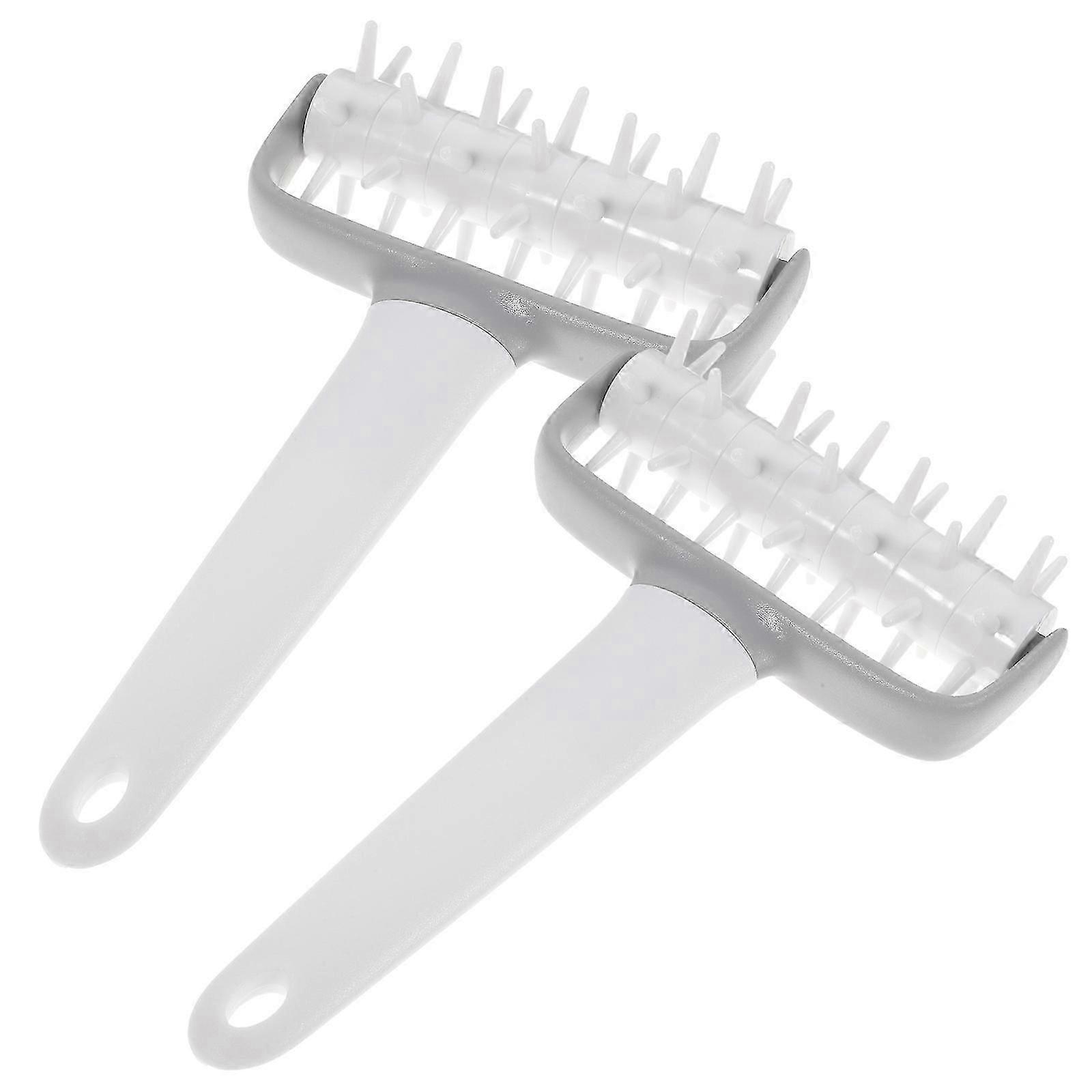 Pizza Dough Roller Dough Docker for Baking 2Pcs White Tool