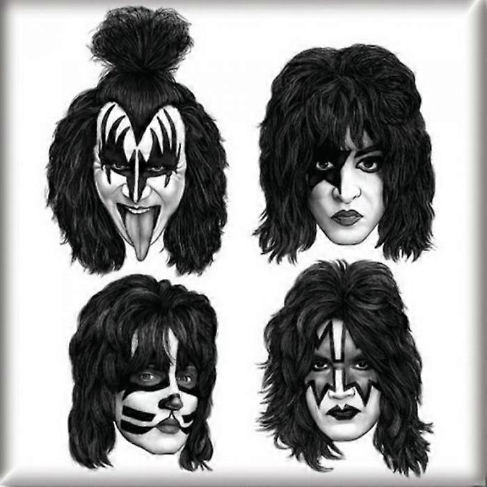 Kiss Graphite Faces Fridge Magnet
