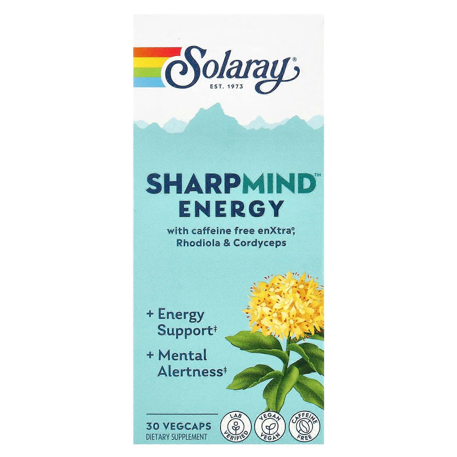 Solaray, SharpMind, Energy, 30 Vegcaps