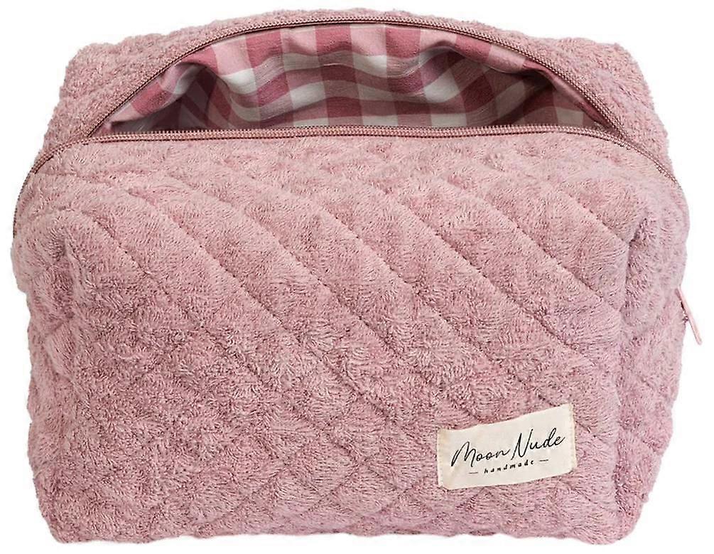 Moon Nude Blush Large Makeup Bag - Pink/white