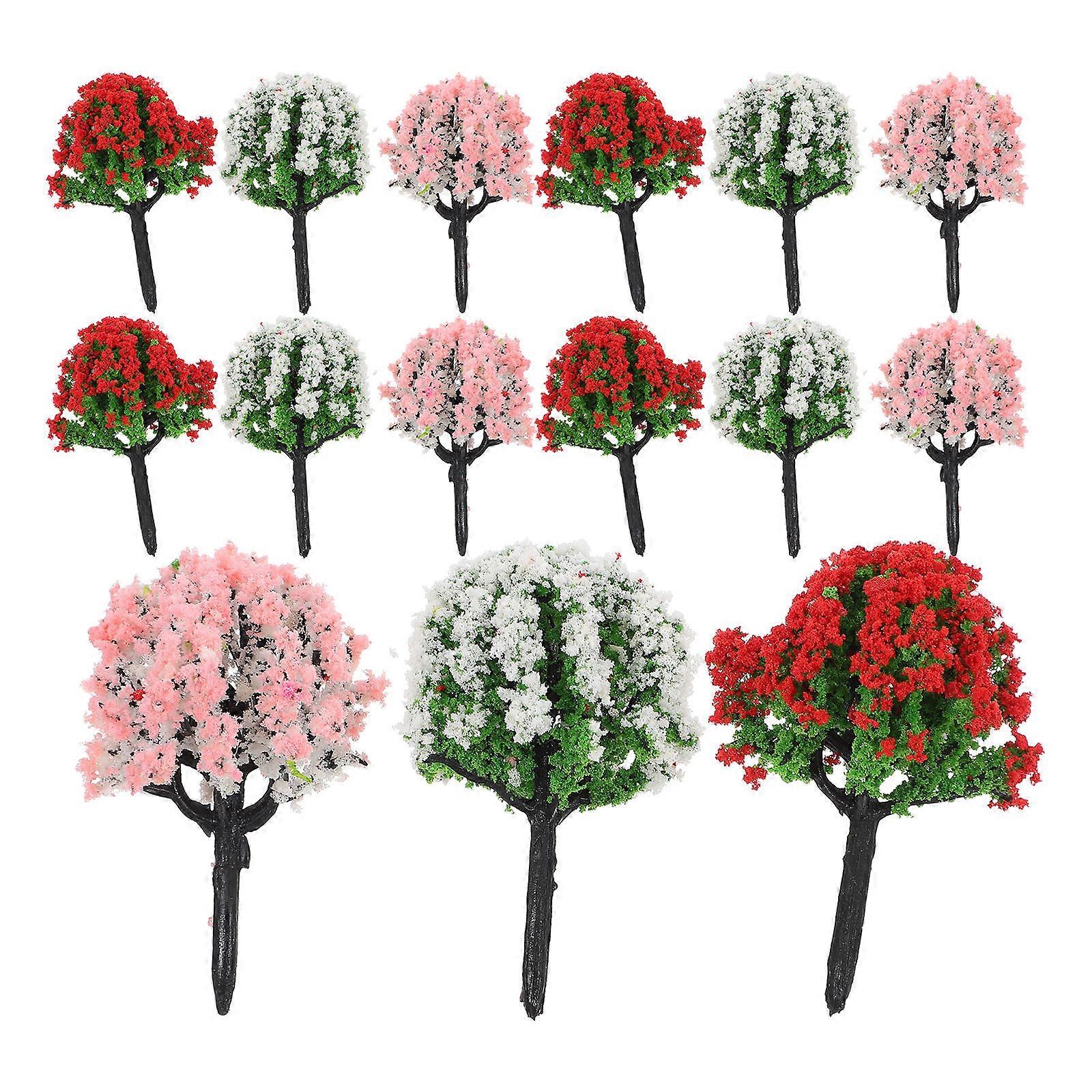 Model Tree Material Miniature Tree Model for Decoration 15Pcs Plastic