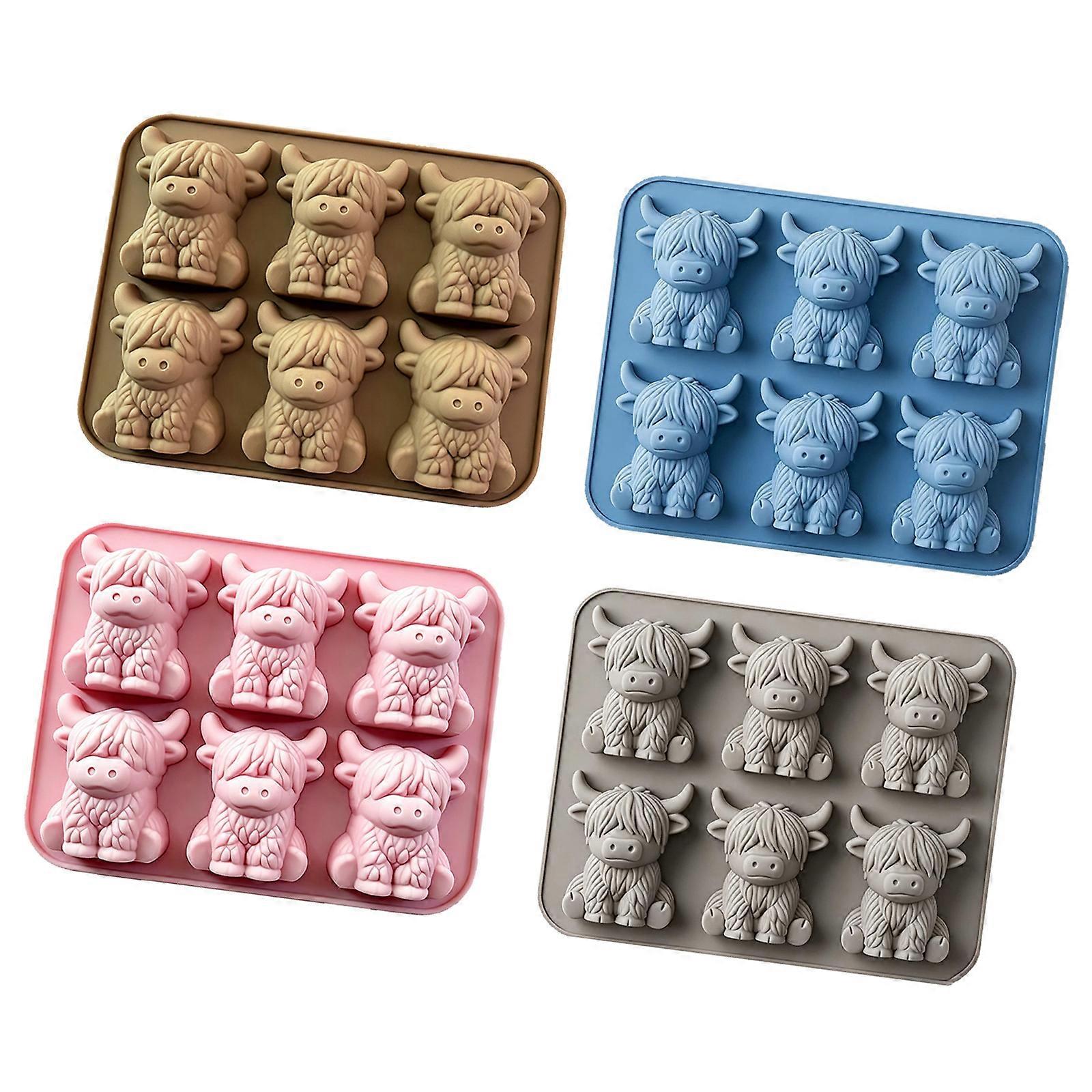 Flexible Cattle Ice Form With 6 Sections For Creative Beverages And Snacks Multicolor
