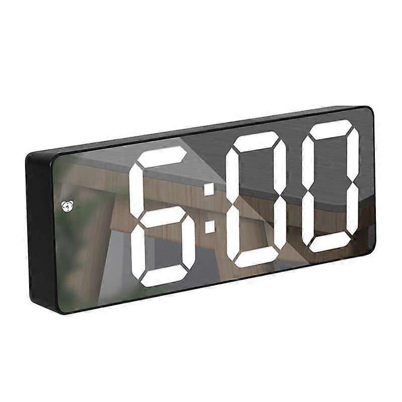 Clock , Colour: Rectangular Black Shl (Mirror White Light)