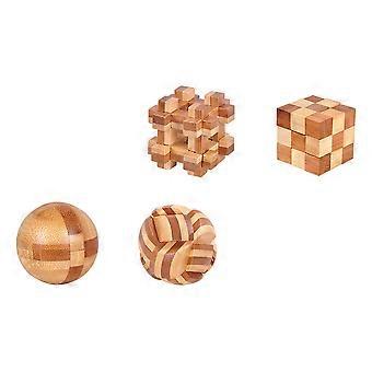 4pcs Bamboo Kongming Lock Toy Creative Toy Brain Teasers Toy Educational Toys