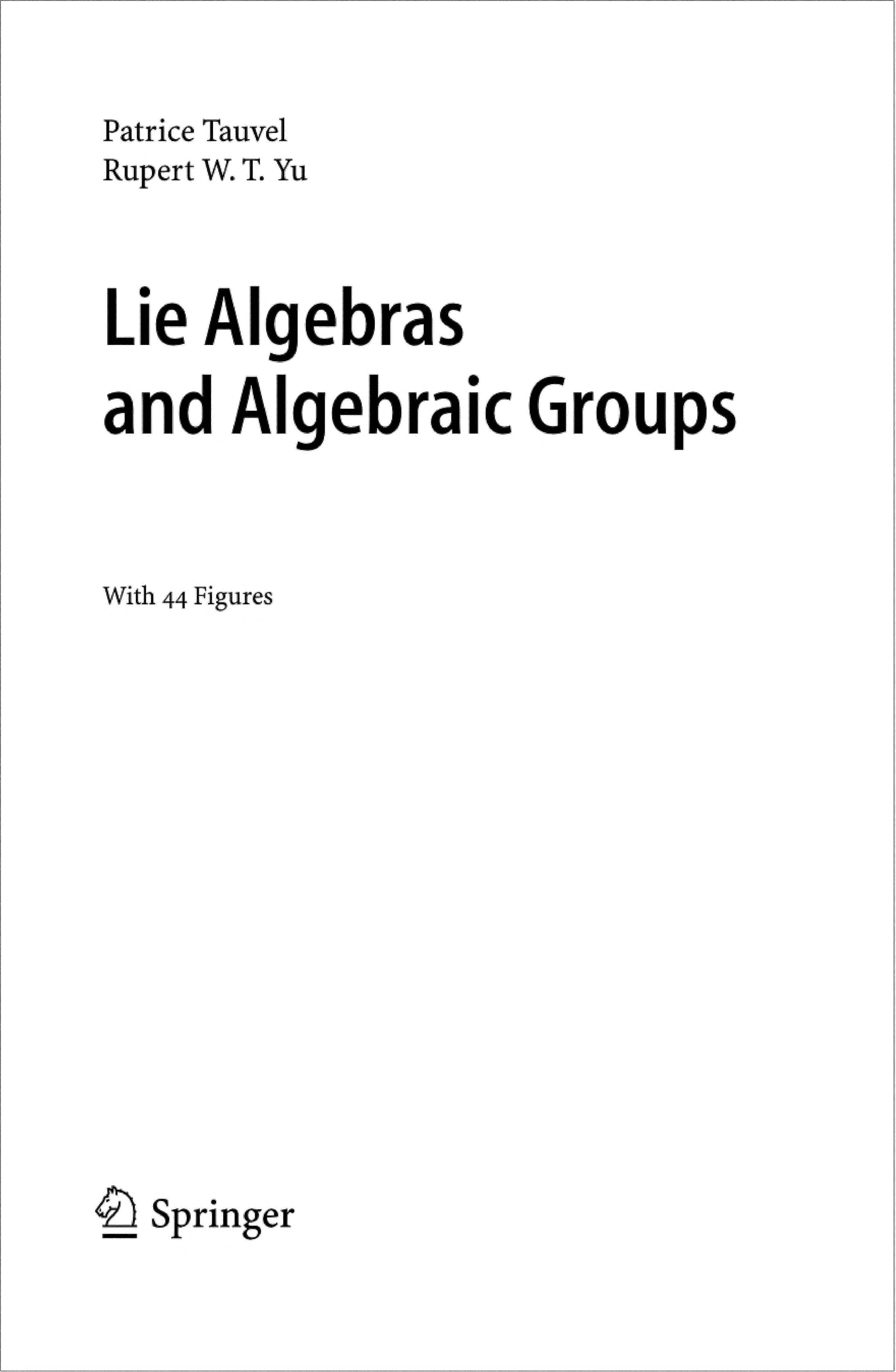Lie algebras and algebraic groups