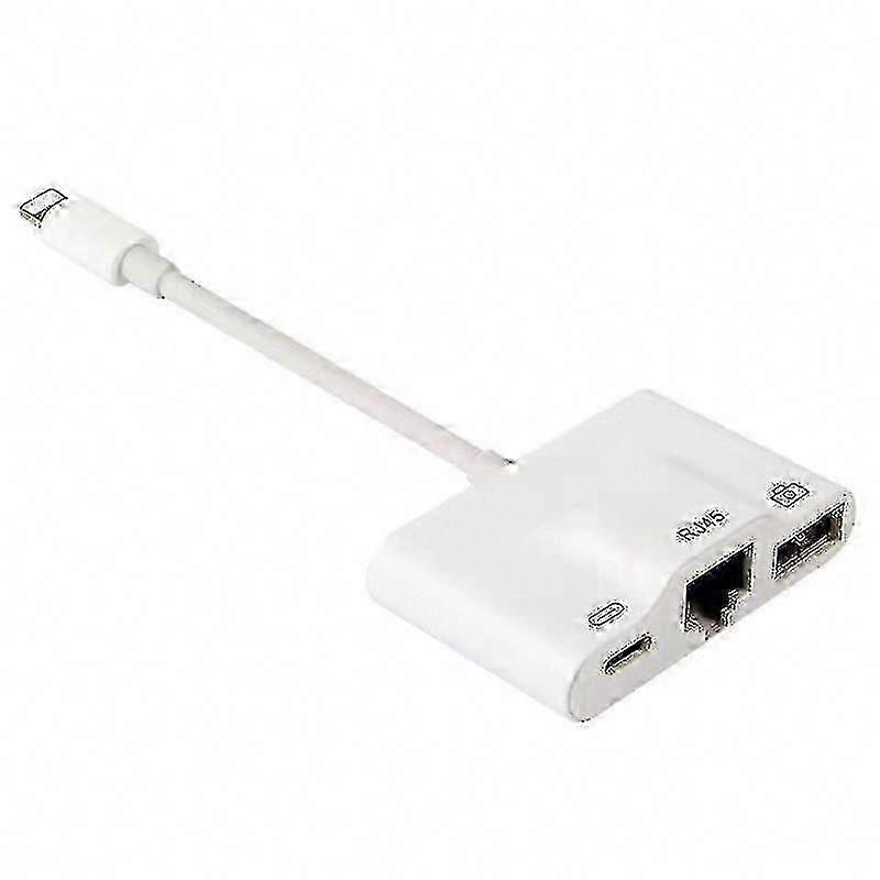 Lightning to RJ45 Ethernet LAN Adapter 10/100Mbps compatible with
