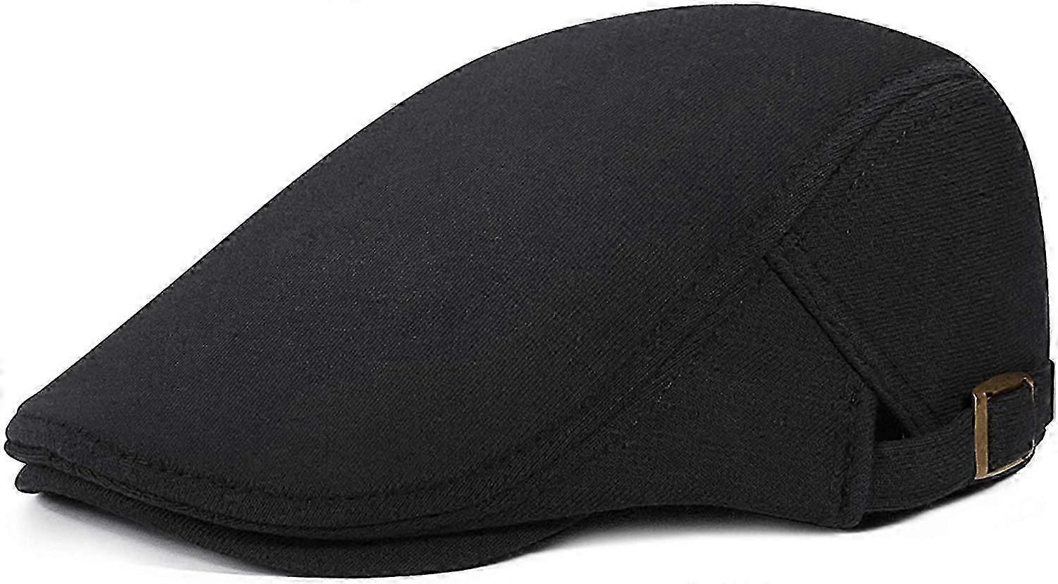 Men's Adjustable Flat Top Beret (Black)