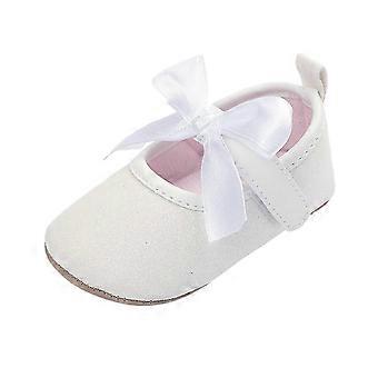 Babysko Sandaler til småbørnspiger med sløjfe, skridsikker blød sål, let og behagelig pasform, hvid 12