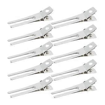 50pcs Peluquería Double Prong Curl Clips, 1.8 "Curl Setting Section Hair Clips Metal Alligator Clips Horquillas para el cabello Bow Great Pin Curl Clip, Styl
