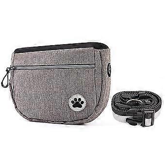 Dog Treat Pouch Training-bag Dispenser - Waist Shoulder Strap (gray