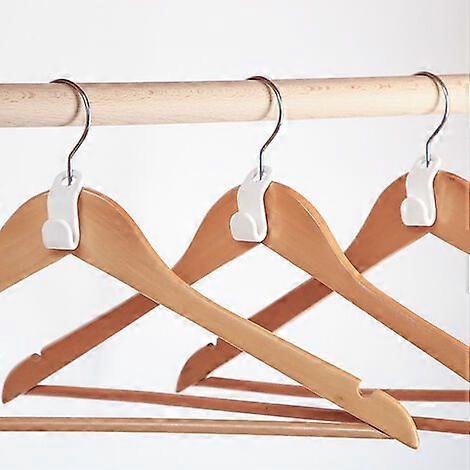 6 Pack White Plastic Hanger Hooks Space Saving Practical Wardrobe Hanger Hooks