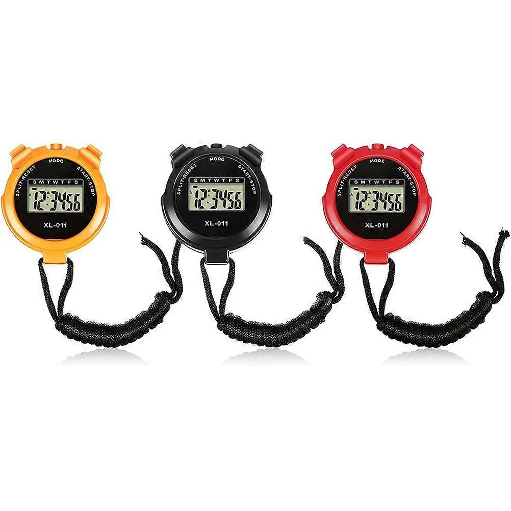 Digital Stopwatch Electronic Multi-Function Timer 3Pcs Pack