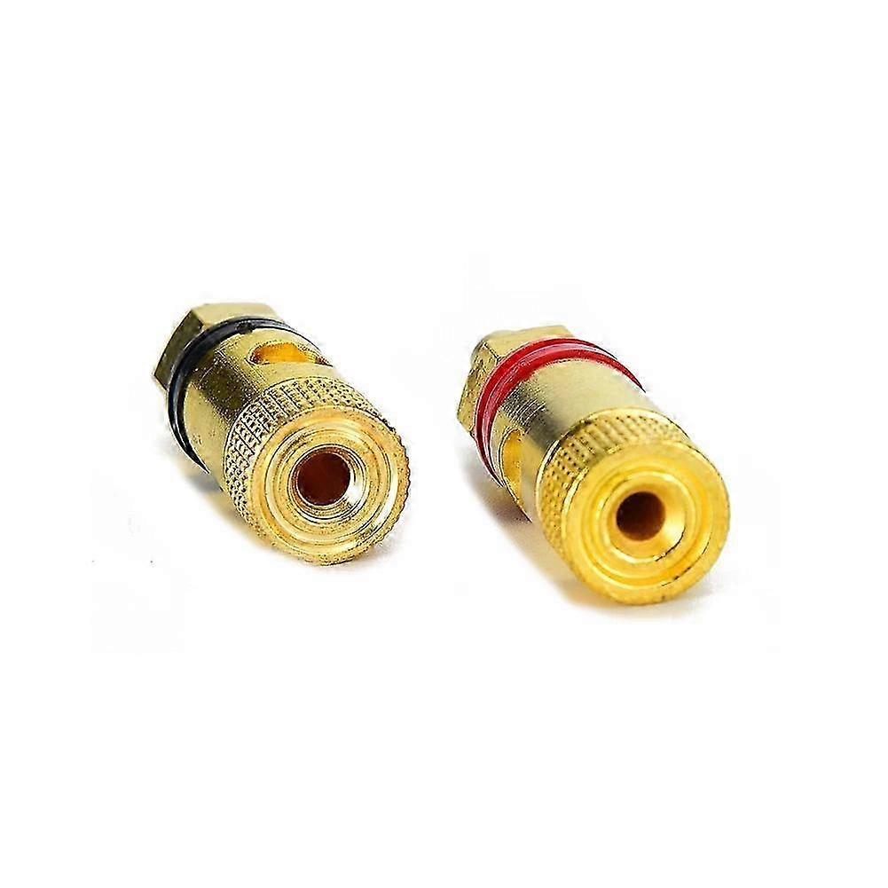 New High Current Binding Post Red Black Terminal Binding Posts Pure Copper Gold Plated Amplifier Speaker Binding Post Connector