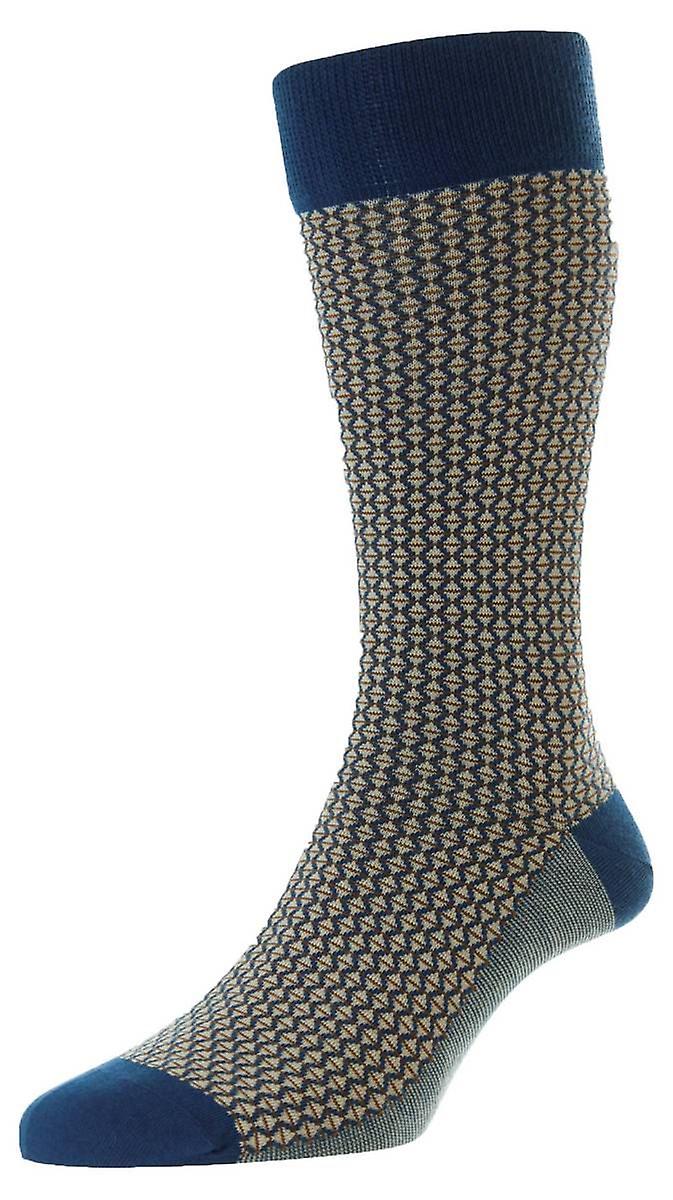 Pantherella Elgar Egyptian Cotton Socks - Ocean Blue