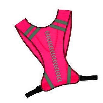 Reflektierende Sicherheitsweste mit hoher Sichtbarkeit, fluoreszierendem Einsatz und verstellbaren Seitengurten für Läufe bei schlechten Lichtverhältnissen, Pink