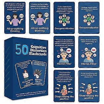 50 flashcard di distorsione cognitiva - Mazzo di terapia CBT per adulti, adolescenti, consulenti e auto-aiuto per la salute mentale