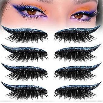 Reusable Glitter Eyeliner and Waterproof Eyelash Stickers for Quick Application and Natural Lookg