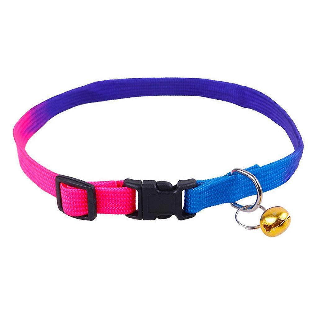 Pet Collar with Bell Rainbow Collar for Adjustable Use 2Pcs Assorted