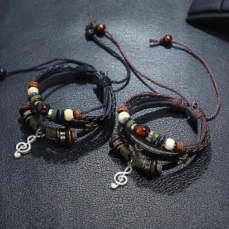 Premium Leather Bracelet [Braid] compatible with Men